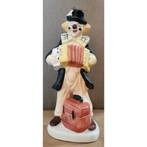 Vintage Ceramic Clown Playing Accordion,